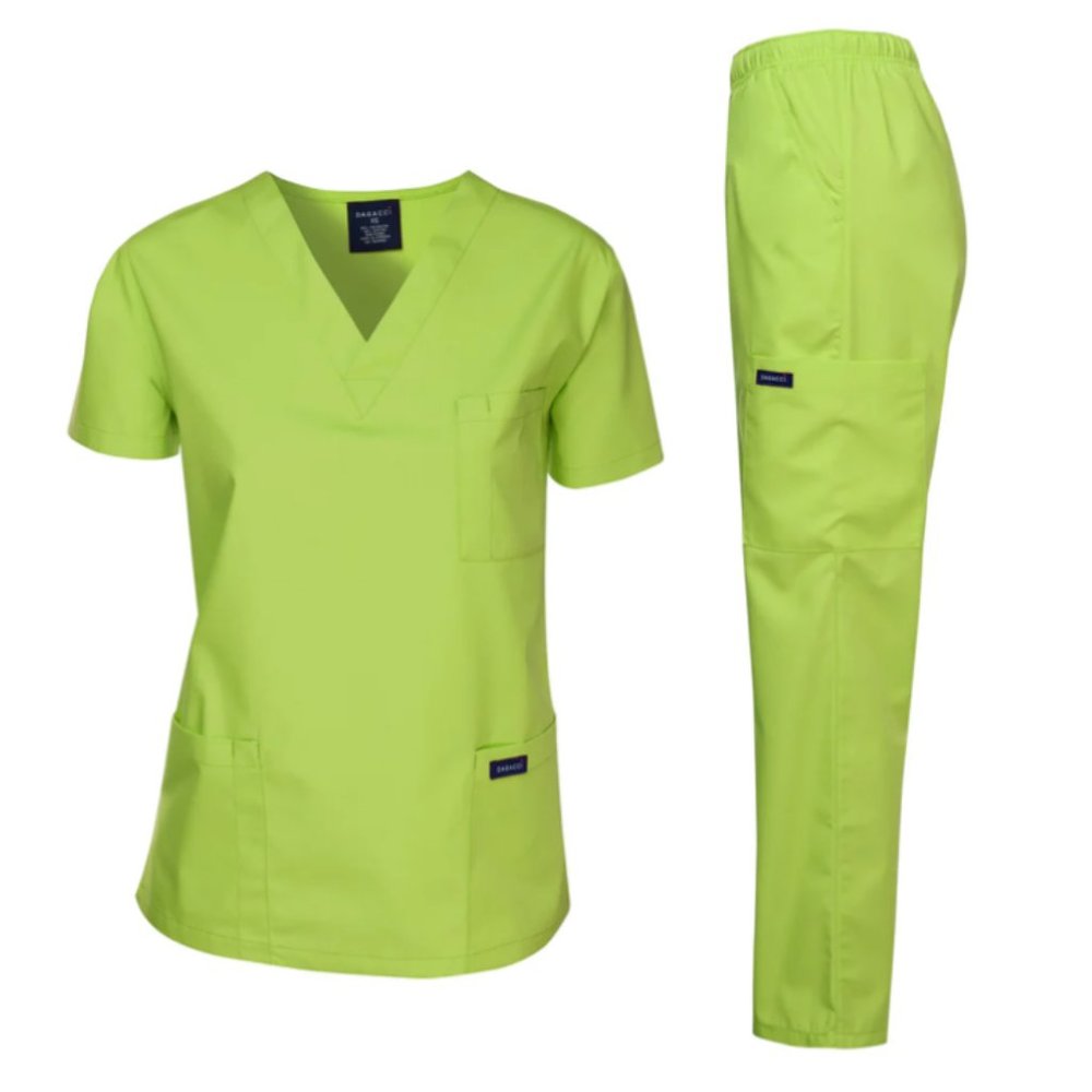 DAGACCI Unisex Medical Nurse Uniform Scrub Set in Apple Green Size XL NWT